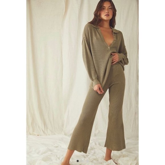 Free People Sweaters - Free People Picnic Sweater Set Sage Green